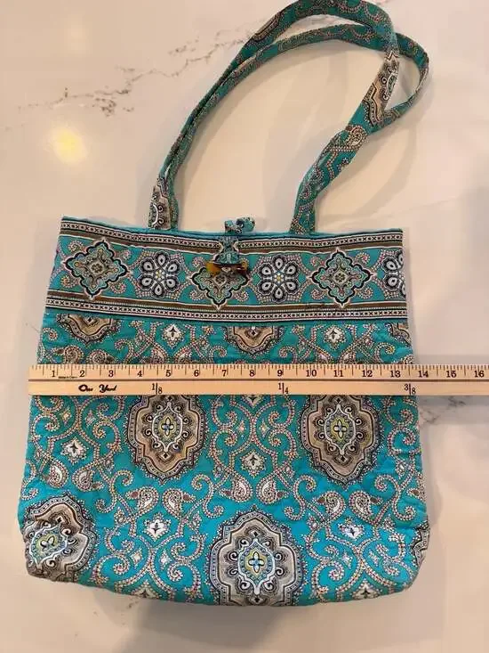 Vera Bradley Totally Turquoise Quilted Tote Bag - Picture 2 of 3